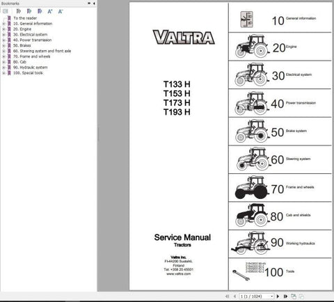 Discover the ultimate resource for maintaining your Valtra Tractor with the comprehensive Service Manual for models T133H, T153H, T173H, and T193H. This PDF file is designed to provide you with detailed insights and step-by-step instructions, ensuring that you can perform repairs and maintenance with confidence.