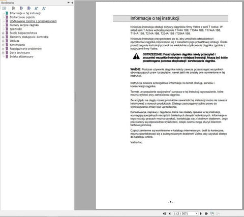Discover the essential VALTRA Tractor T144A1B8 to T254A1B8 Operator’s Manual, now available in a convenient PDF format. This comprehensive guide is designed to enhance your understanding and operation of your VALTRA tractor, ensuring you get the most out of your investment.