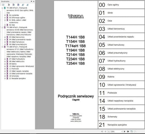 Discover the ultimate resource for maintaining your Valtra Tractor with the T144H1B8 to T254H1B8 Service Manual in PDF format. This comprehensive guide is designed to provide you with detailed instructions and insights, ensuring your tractor operates at peak performance.