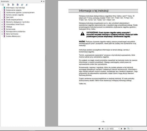 Discover the essential VALTRA TRACTOR T144V1A7 TO T254V1A7 OPERATOR’S MANUAL, now available in a convenient PDF format. This comprehensive guide is designed to enhance your understanding and operation of your VALTRA tractor, ensuring you get the most out of your investment.