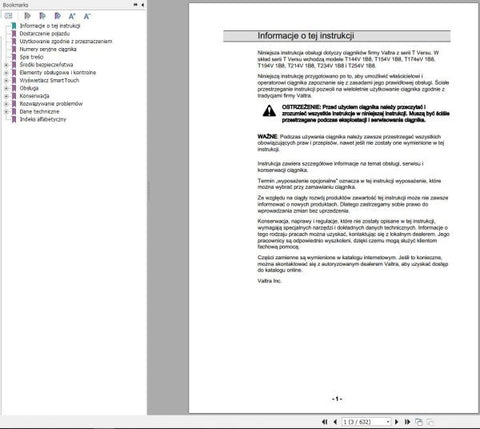 Discover the essential VALTRA TRACTOR T144V1B8 TO T254V1B8 OPERATOR’S MANUAL (39931302) in a convenient PDF format. This comprehensive guide is designed to enhance your understanding and operation of your VALTRA tractor, ensuring you get the most out of your investment.