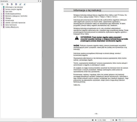 Unlock the full potential of your Valtra tractor with the comprehensive Operator’s Manual for models T153V, T163EV, T183V, and T213V. This PDF file is designed to provide you with essential information, ensuring you operate your tractor efficiently and safely.