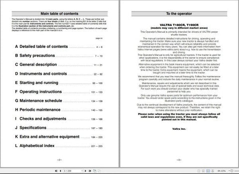 Discover the essential VALTRA TRACTOR T180CR T190CR OPERATOR’S MANUAL (39821215) in a convenient PDF format. This comprehensive guide is designed to enhance your understanding and operation of these powerful tractors, ensuring you get the most out of your investment.