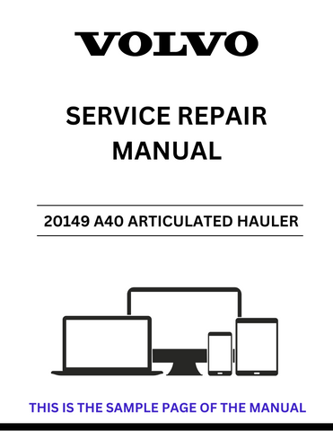  Unlock the full potential of your VOLVO A40 Articulated Hauler with our comprehensive Service Repair Manual. Designed specifically for serial numbers 11001-13879, this PDF file provides detailed insights into maintenance, troubleshooting, and repair procedures, ensuring your equipment operates at peak performance.