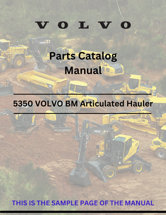 Discover the comprehensive parts catalog manual for VOLVO 5350 articulated haulers. Access the PDF file for detailed specifications and maintenance information.