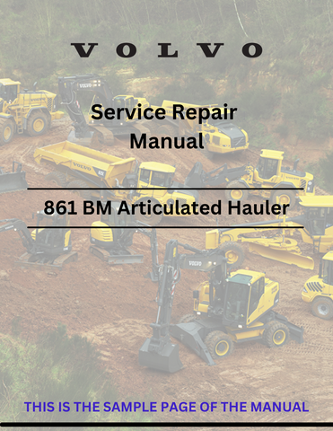 Discover the comprehensive service repair manual for VOLVO 861 BM articulated haulers. Download the PDF file for expert guidance and maintenance tips.
