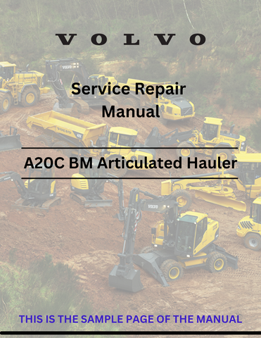  Discover the comprehensive service repair manual for VOLVO A20C BM articulated haulers. Download the PDF for expert guidance and maintenance tips.