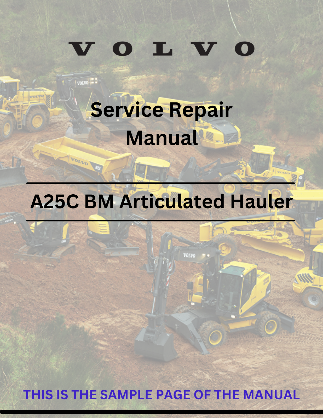 Access the VOLVO A25C BM articulated hauler service repair manual in PDF format. Ensure optimal performance with detailed instructions and maintenance advice.