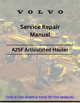 Access the VOLVO A25F SN 320002 articulated hauler service repair manual. This PDF file provides essential information for effective maintenance and repairs.