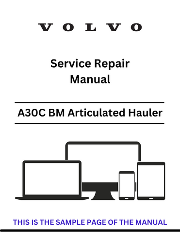 Discover the comprehensive service repair manual for the VOLVO A30C BM articulated haulers. Download the PDF for expert guidance and maintenance tips.