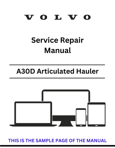 Access the Volvo A30D articulated hauler service repair manual in PDF format. Ensure optimal performance with detailed instructions and maintenance advice.