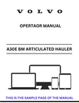 Discover the comprehensive operator manual for the VOLVO A30E articulated hauler. Download the PDF for essential insights and operational guidelines.