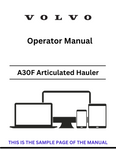 Discover the comprehensive operator manual for the VOLVO A30F SN 320001 articulated hauler. Download the PDF for essential guidelines and operational insights.