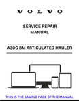  Discover the comprehensive service repair manual for the VOLVO A30G BM articulated haulers. Download the PDF for expert guidance and maintenance tips.