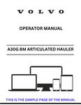 Discover the comprehensive operator manual for the VOLVO A30G BM articulated hauler. Download the PDF for essential guidelines and operational insights.