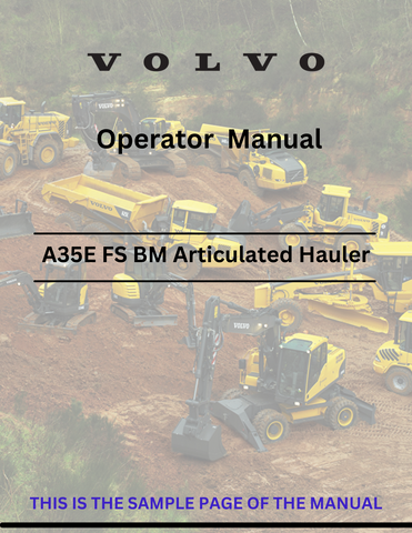 Access the VOLVO A35E FS articulated hauler operator manual in PDF format. Ensure safe and efficient operation with our detailed guidelines and tips.