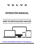 Access the VOLVO A35F FS SN 10001-99999 articulated hauler operator manual. This PDF file provides crucial information for safe and efficient operation.