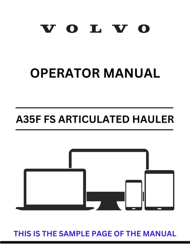 Access the VOLVO A35F FS SN 10001-99999 articulated hauler operator manual. This PDF file provides crucial information for safe and efficient operation.