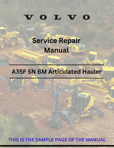  Discover the comprehensive service repair manual for VOLVO A35F FS SN 320001 articulated haulers. Download the PDF for expert guidance and maintenance tips.