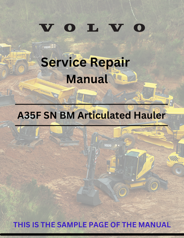 Access the VOLVO A35F SN 10001-99999 articulated hauler service repair manual. Get expert insights and detailed PDF resources for efficient maintenance.
