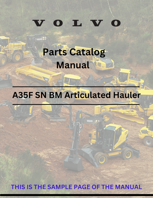  Discover the comprehensive parts catalog manual for VOLVO A35F SN 320001 articulated haulers. Access the PDF file for detailed specifications and components.