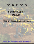 Discover the comprehensive service repair manual for the VOLVO A35F SN 320001 articulated hauler. Access the PDF file for expert guidance and maintenance tips.