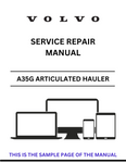 Access the VOLVO A35G articulated hauler service repair manual in PDF format. Ensure optimal performance with detailed instructions and maintenance advice.