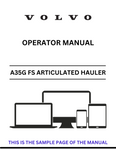 Access the VOLVO A35G FS articulated hauler operator manual in PDF format. Get vital information for safe and efficient operation of your equipment.