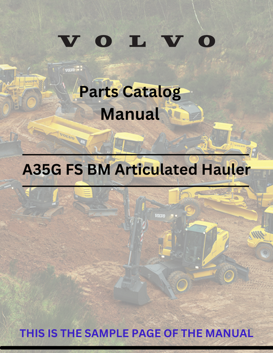 Discover the comprehensive parts catalog manual for VOLVO A35G FS BM articulated haulers. Access the PDF file for detailed specifications and components.