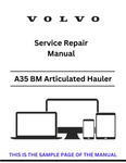 Access the VOLVO A35 BM articulated haulers service repair manual in PDF format. Ensure optimal performance with detailed maintenance and repair instructions.