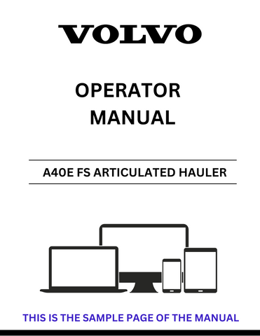 Enhance your operational efficiency with the VOLVO A40E FS Articulated Hauler Operator Manual in PDF format. This comprehensive guide provides essential information for both new and experienced operators, ensuring you maximize the performance of your equipment.
