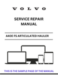 VOLVO A40E FS BM ARTICULATED HAULERS (ART) SERVICE REPAIR MANUAL (PDF FILE)