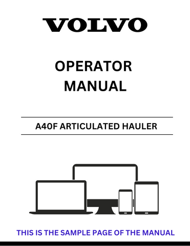 Enhance your operational efficiency with the VOLVO A40F Articulated Hauler Operator Manual, specifically designed for serial number 32001. This comprehensive PDF file provides essential insights into the features and functionalities of your hauler, ensuring you maximize its performance on the job site.
