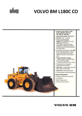 Unlock the full potential of your VOLVO BM L180C CO Wheel Loader with our comprehensive 2020 Service Manual in PDF format. This essential guide provides detailed maintenance procedures, troubleshooting tips, and specifications to ensure your equipment operates at peak performance. With easy navigation and clear illustrations, you can quickly find the information you need to keep your loader running smoothly and efficiently. Invest in this invaluable resource today and enhance the longevity and reliability o