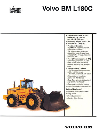 Unlock the full potential of your VOLVO BM L180C Wheel Loader with our comprehensive 2020 Service Manual in PDF format. This essential guide provides detailed maintenance procedures, troubleshooting tips, and specifications to ensure your equipment operates at peak performance. With easy navigation and clear illustrations, you can quickly find the information you need to keep your loader running smoothly and efficiently. Invest in this invaluable resource today and enhance the longevity and reliability of y