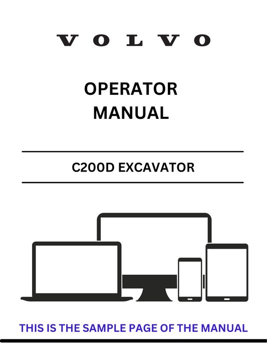 Unlock the full potential of your Volvo C200D Excavator with our comprehensive Operator Manual in PDF format. This essential guide provides detailed instructions and insights to help you operate your machine safely and efficiently, ensuring optimal performance on every job site.