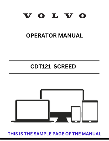  Discover the comprehensive operator manual for the VOLVO CDT121 PID. 12803387 Screed (SCR). Download the PDF file for essential guidance and operational insights.