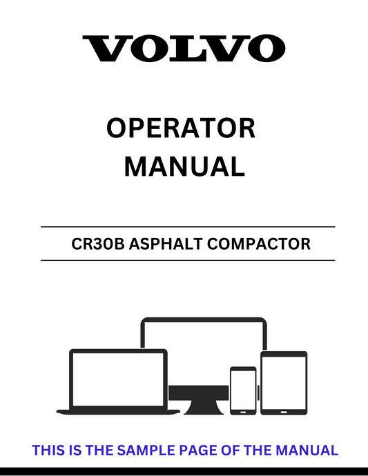 Enhance your operational efficiency with the VOLVO CR30B Asphalt Compactor Operator Manual, now available in a convenient PDF format. This comprehensive guide provides essential information for both novice and experienced operators, ensuring you can maximize the performance of your compactor.