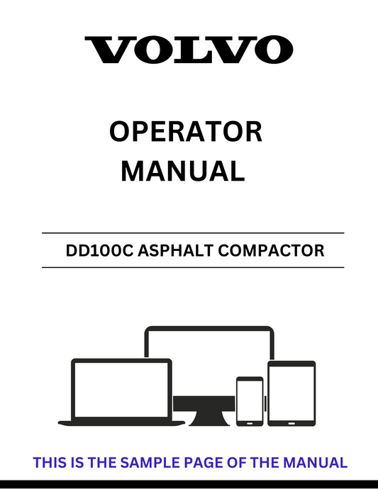 Enhance your operational efficiency with the VOLVO DD100C Asphalt Compactor Operator Manual. This comprehensive PDF file is designed specifically for the DD100C model, providing you with essential information to maximize performance and ensure safe operation.