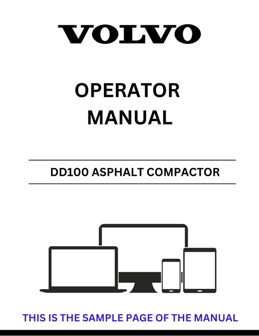 Enhance your operational efficiency with the VOLVO DD100 Asphalt Compactor Operator Manual, now available in a convenient PDF format. This comprehensive guide provides essential information on the features, functions, and maintenance of your asphalt compactor, ensuring you get the most out of your equipment.