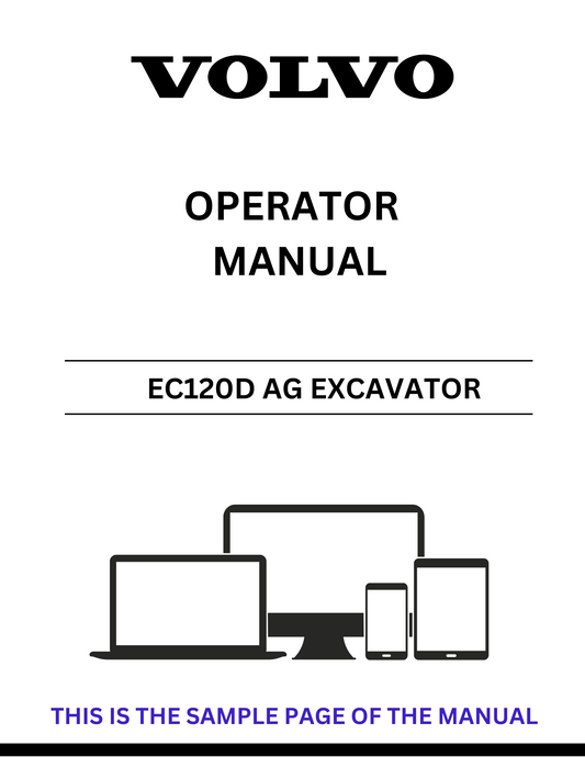  Enhance your operational efficiency with the VOLVO EC120D AG Excavator Operator Manual, now available in a convenient PDF format. This comprehensive guide provides essential information for both novice and experienced operators, ensuring you can maximize the performance of your excavator.