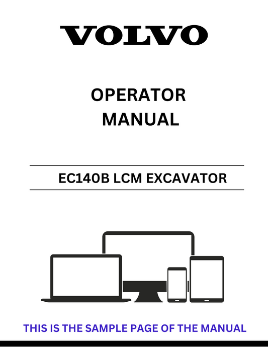 Enhance your operational efficiency with the VOLVO EC140B LCM Excavator Operator Manual, now available in a convenient PDF format. This comprehensive guide is designed to provide you with all the essential information needed to operate and maintain your excavator effectively.