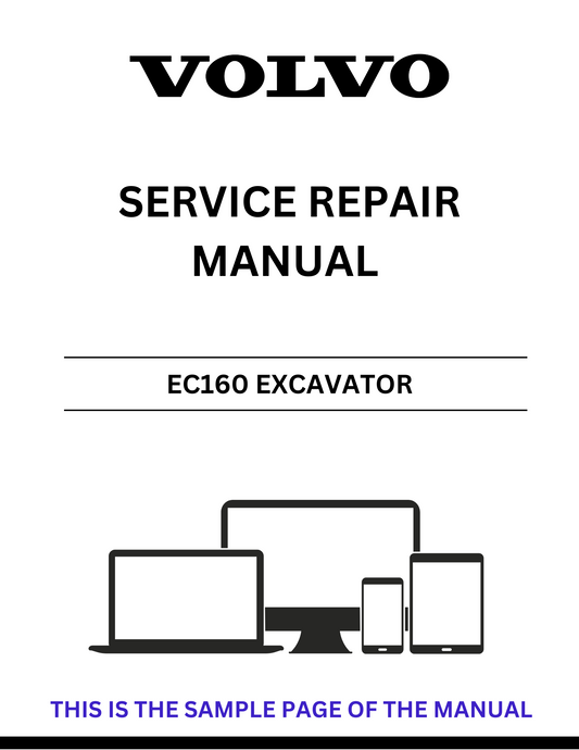 Unlock the full potential of your Volvo EC160 Excavator with our comprehensive Service Repair Manual in PDF format. This essential guide provides detailed instructions, diagrams, and troubleshooting tips to ensure your machine operates at peak performance.