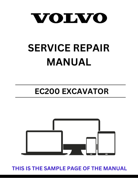 This comprehensive PDF file is your ultimate resource for the Volvo EC200 Excavator, featuring an extensive service repair manual and parts catalog. Designed for both professionals and DIY enthusiasts, it provides detailed instructions and diagrams to ensure efficient maintenance and repair of your excavator.