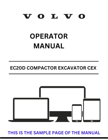 Enhance your operational efficiency with the VOLVO EC20D Compactor Excavator CEX Operator Manual, now available in a convenient PDF format. This comprehensive guide provides essential information for both novice and experienced operators, ensuring you can maximize the performance of your excavator.