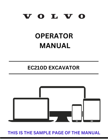 Unlock the full potential of your Volvo EC210D Excavator with our comprehensive Operator Manual in PDF format. This essential guide provides detailed instructions and insights to ensure optimal performance and safety while operating your machine.