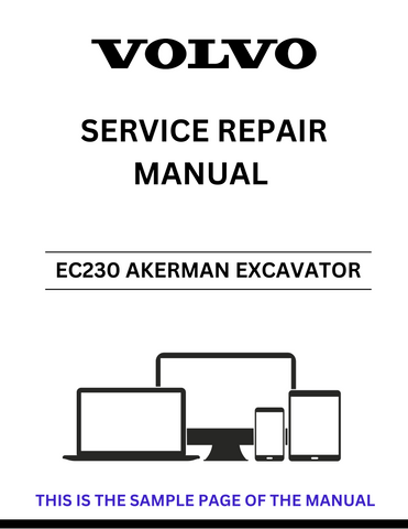 Unlock the full potential of your Volvo EC230 Akerman Excavator with our comprehensive Service Repair Manual. This PDF file is designed to provide you with detailed insights and step-by-step instructions for maintenance and repairs, ensuring your equipment operates at peak performance.