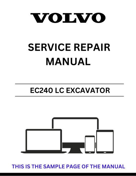  Unlock the full potential of your Volvo EC240 LC Excavator with our comprehensive Service Repair Manual in PDF format. This essential guide provides detailed instructions, diagrams, and troubleshooting tips to ensure your machine operates at peak performance.