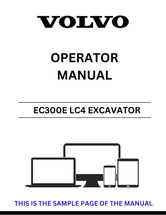 Enhance your operational efficiency with the VOLVO EC300E LC4 Excavator Operator Manual, now available in a convenient PDF format. This comprehensive guide provides essential information for both novice and experienced operators, ensuring you can maximize the performance of your excavator.