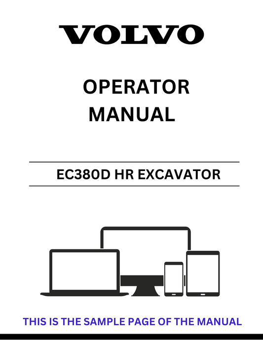Enhance your operational efficiency with the VOLVO EC380D HR Excavator Operator Manual, now available in a convenient PDF format. This comprehensive guide provides essential information for both novice and experienced operators, ensuring you can maximize the performance of your excavator.